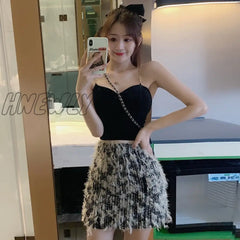 Hnewly Velvet Crop Tops Sexy Solid Color Sling Camisole Spaghetti Strap Tanke Top Women Built In