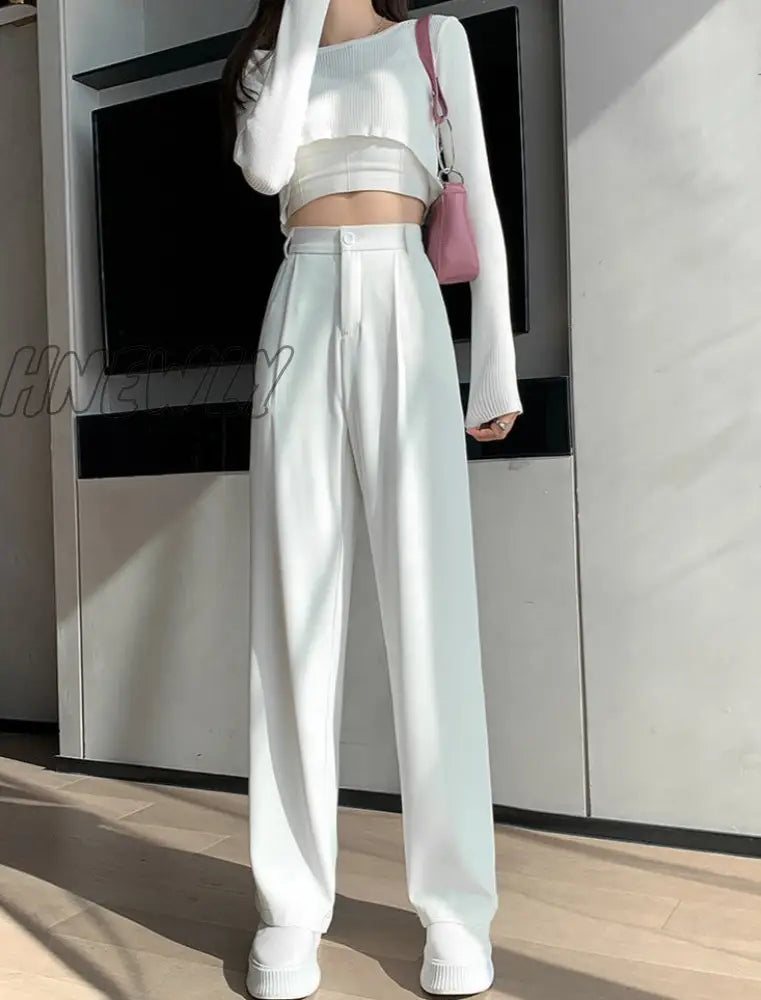 Hnewly Vintage Baggy Pants Women Loose Streetwear High Waist Trousers Casual Famale Korean Fashion