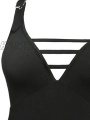 Hnewly Vintage New Buckle Strap Sleeveless O-Ring Flare Dress A Line Party Graduation Women Dresses