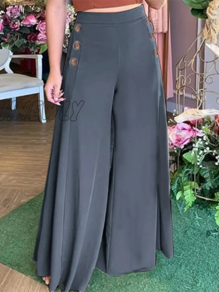 Hnewly Wide Leg Pant Capris Ladies High Waist Pantalon Palazzo Oversized Women Spring Casual Pants