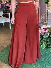 Hnewly Wide Leg Pant Capris Ladies High Waist Pantalon Palazzo Oversized Women Spring Casual Pants
