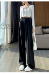 Hnewly Wide Leg Pants Women Casual Drawstring Lounge Pant Anti Wrinkle Straight Sweatpants With