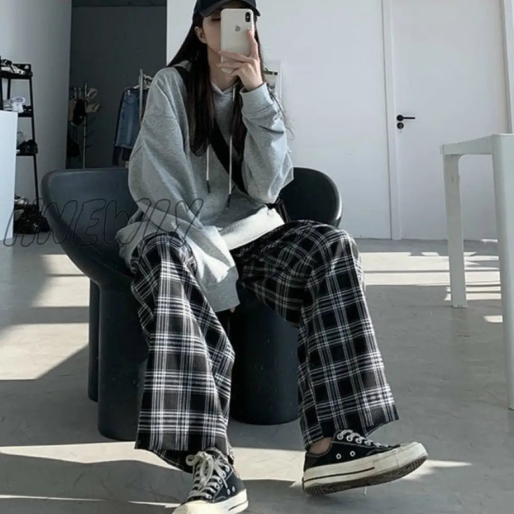 Hnewly Wide Leg Pants Womens Hot Sale Summer Fall Chic High Waist All - Match Teens Streetwear Ins