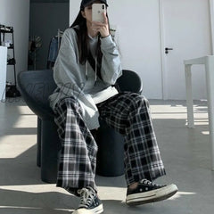 Hnewly Wide Leg Pants Womens Hot Sale Summer Fall Chic High Waist All - Match Teens Streetwear Ins