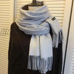 Hnewly Winter Female Scarf Cashmere Shawls Wraps Women Solid Long Hijab Stoles Pashmina Bufanda