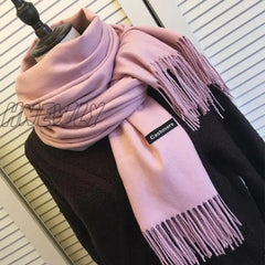 Hnewly Winter Female Scarf Cashmere Shawls Wraps Women Solid Long Hijab Stoles Pashmina Bufanda