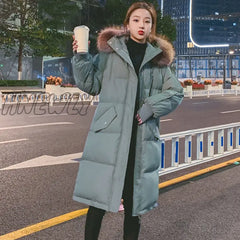Hnewly Winter Jacket New Loose Cotton - Padded Women’s Mid - Length Thickened Student Down Padded