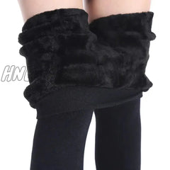 Hnewly Winter Leggings For Women Warm Leggins Solid Color Velvet High Waist Stretchy