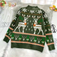 Hnewly Woman Sweaters Autumn Winter Plus Size Christmas Knitted Sweater Women Loose Top Femme