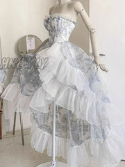 Hnewly Women Chic Pink Asymmetrical Dress Vintage Summer Mini Birthday Female Ruffles Party