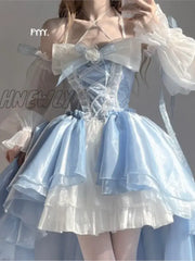 Hnewly Women Chic Pink Asymmetrical Dress Vintage Summer Mini Birthday Female Ruffles Party