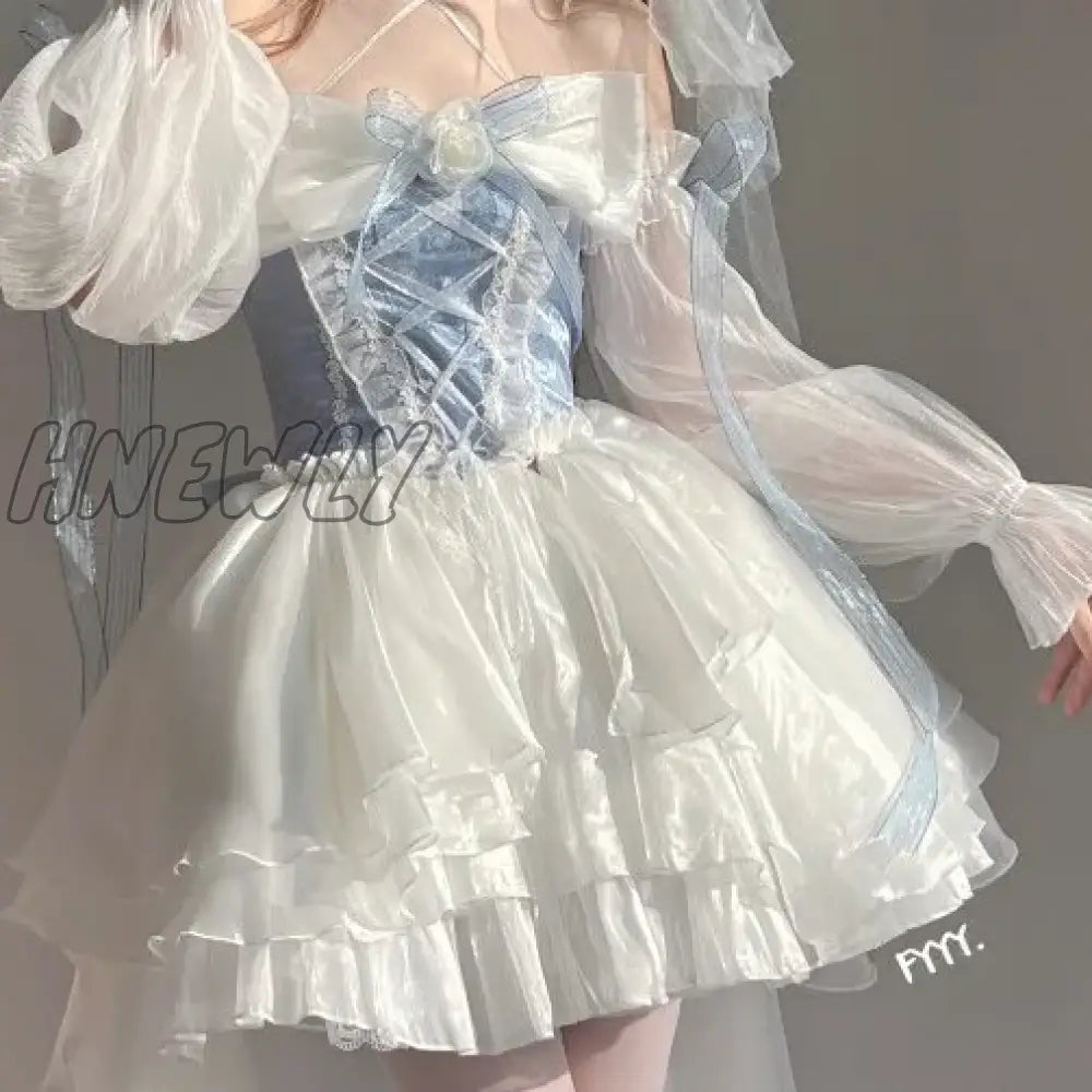 Hnewly Women Chic Pink Asymmetrical Dress Vintage Summer Mini Birthday Female Ruffles Party