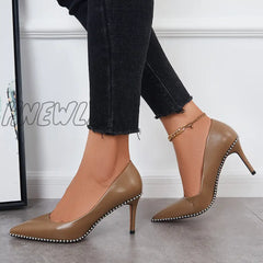 Hnewly Women Closed Pointed Toe Pumps Stiletto High Heel Dress Shoes / Heels