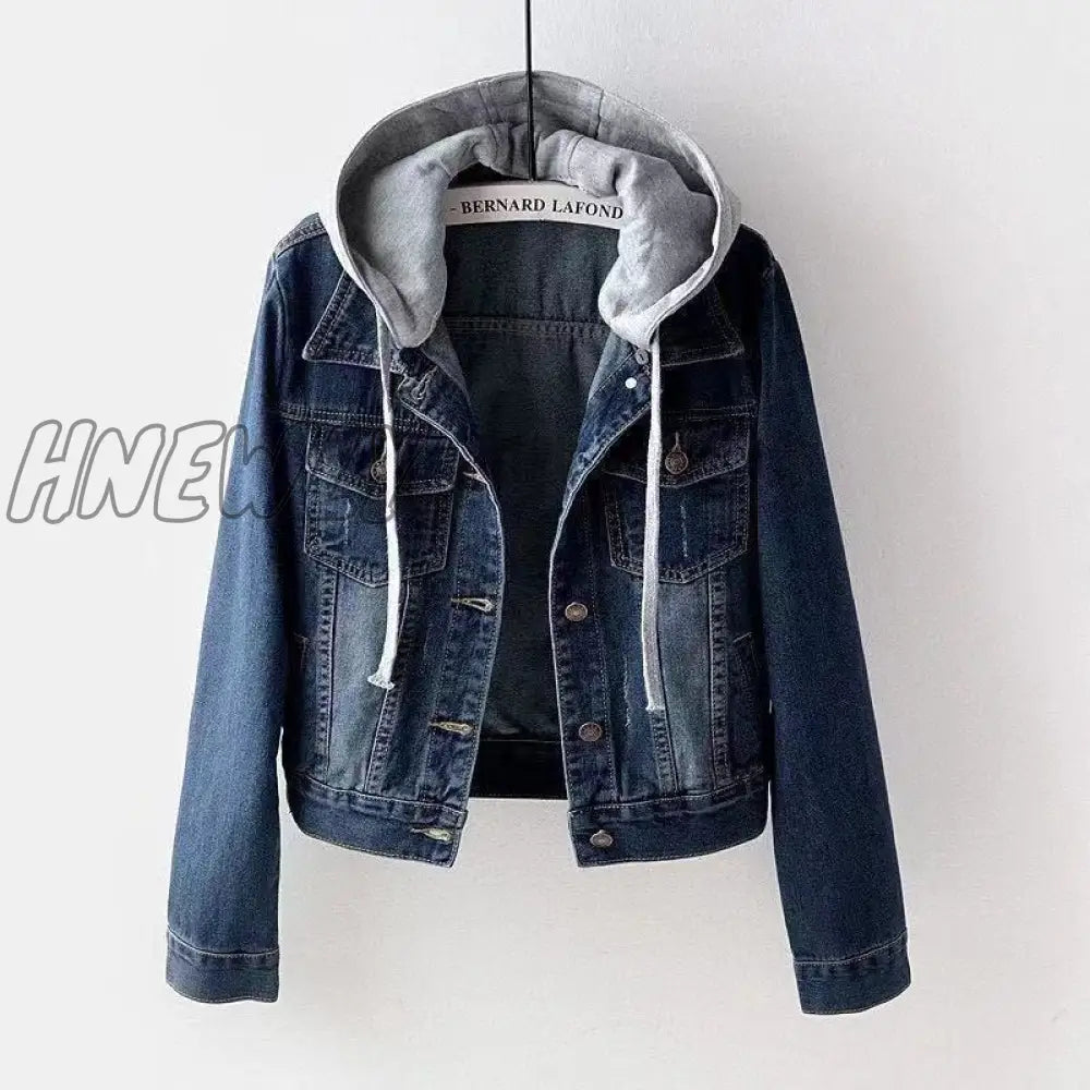 Hnewly Women Fleece Warm Winter Jean Jacket Pockets Button Soft Hooded Outerwear Fashion Slim Denim