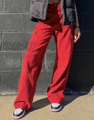 Hnewly Women Low Waist Y2K Jeans Wide Leg Baggy Cargo Pants Casual Loose Boyfriends Trousers