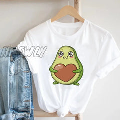 Hnewly Women Printing Butterfly 90S Sweet Love Kawaii Valentine’s Day Fashion Clothes Print Tee