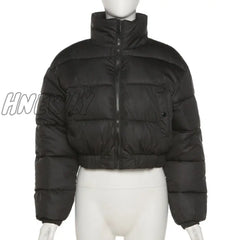 Hnewly Women Short Puffer Jacket Cotton - Padded Thick Drawstring Parkas Zipper Winter Bubble Coat