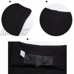Hnewly Women Shorts Spring Summer Casual High Waist A-Line Loose Wide Leg Chiffon Chic Lady Black