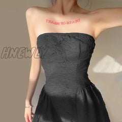 Hnewly Women Summer Fashion Sexy Embossing Mini Strapless Dresses Casual Birthday Club Beach Party