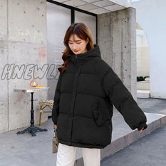 Hnewly Women Thicken Warm Parka Coat Loose Oversized Women’s Winter Bread Hooded Outwear Padded