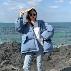Hnewly Women Thicken Warm Parka Coat Loose Oversized Women’s Winter Bread Hooded Outwear Padded