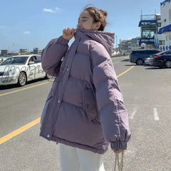Hnewly Women Thicken Warm Parka Coat Loose Oversized Women’s Winter Bread Hooded Outwear Padded