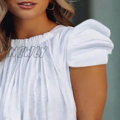 Hnewly Women Trendy Elegant Casual Shirt Female Stylish Blouse One Shoulder Solid Color Loose Fit