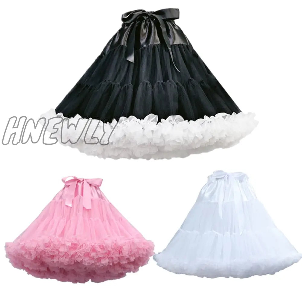 Hnewly Women Underskirt For Wedding Dress Cosplay Fairy Maid Clothing Pink Short Petticoats Tutu