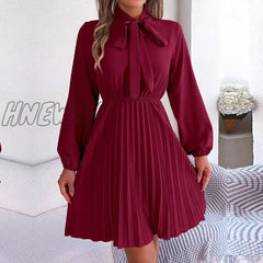Hnewly Women’s 2024 New Autumn Winter Temperament Lace Up Solid Color High Waist Long Sleeve
