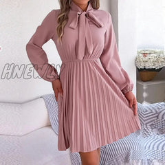 Hnewly Women’s 2024 New Autumn Winter Temperament Lace Up Solid Color High Waist Long Sleeve