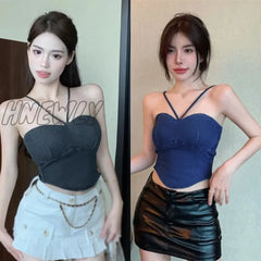 Hnewly Women’s Camisole Slim Sexy Solid Colour Padded Summer Cowboy Tank Top