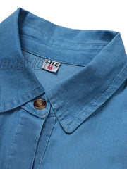Hnewly Women’s Casual Dress Denim Shirt Maxi Long Basic Modern Outdoor Daily Vacation Collar