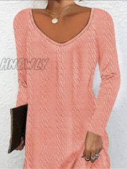 Hnewly Women’s Casual Dress Plain Spring Dress Mini Ruched Daily Date Going Out Fashion Basic V