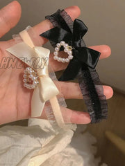 Hnewly Womenâs Cute Collar Lolitas Handmade Vintage Lace Heart Choker For Women Gothic Bow Knot