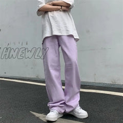 Hnewly Women’s Jeans Vintage Straight Baggy High Waist Korean Fashion Streetwear Casual Pants