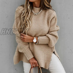 Hnewly Women’s Knitted Sweater Fashion Round Neck Lantern Long-Sleeved Pullover Blouse Ladies