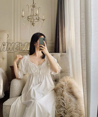 Hnewly Womenâs Lolita Dress Lace Princess Sleepshirts Vintage Ladies Girlâs Nightgowns