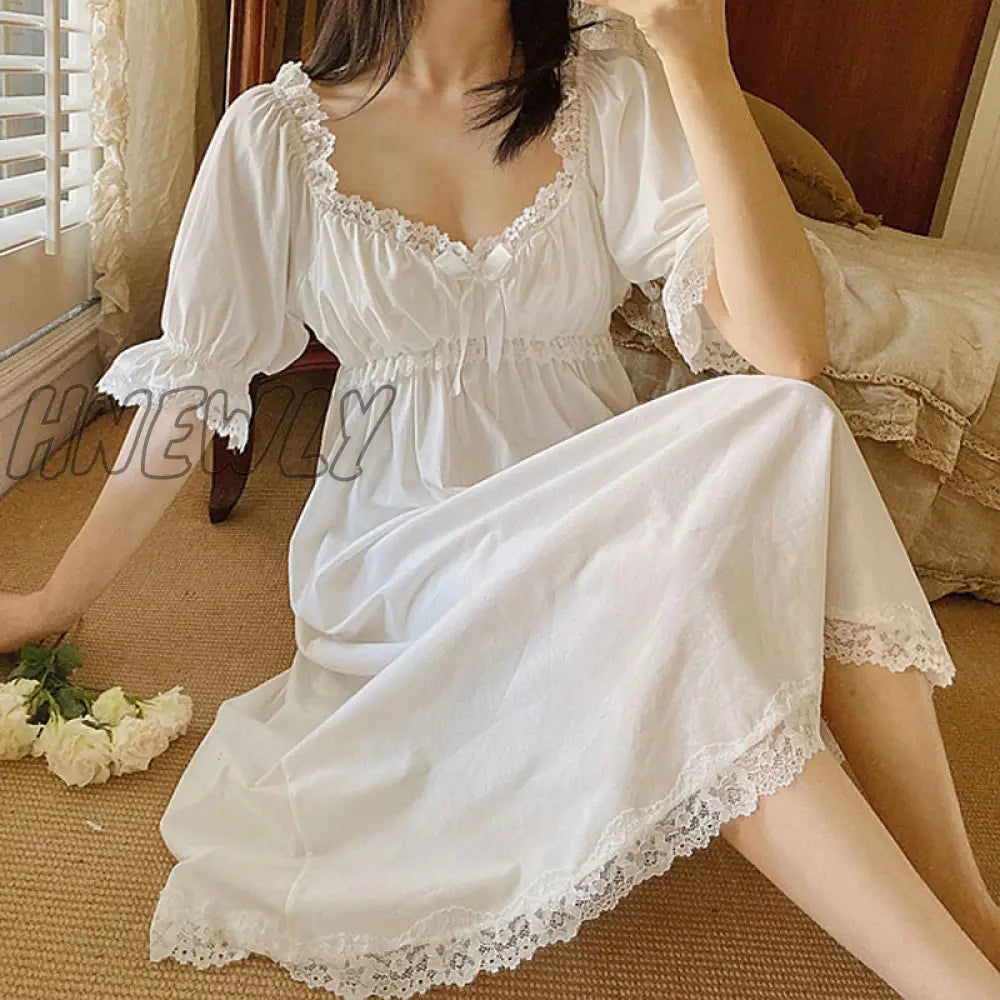 Hnewly Womenâs Lolita Dress Lace Princess Sleepshirts Vintage Ladies Girlâs Nightgowns