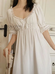 Hnewly Womenâs Lolita Dress Lace Princess Sleepshirts Vintage Ladies Girlâs Nightgowns
