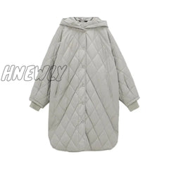 Hnewly Women’s Oversize Parkas Coats Hoodies Padded Cotton Coat Jackets Solid Outwear Female