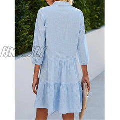 Hnewly Women’s Shirt Dress Casual Cotton Linen Mini Blend Fashion Modern Outdoor Daily Date Split