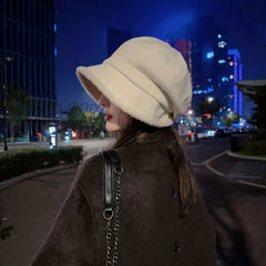 Hnewly Women’s Simple Solid Color Thickened Fisherman Hat Comfortable Ear Protection Casual