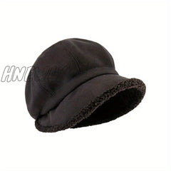 Hnewly Women’s Simple Solid Color Thickened Fisherman Hat Comfortable Ear Protection Casual