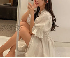 Hnewly Women’s Sleepwear Princess Robes Pajamas.ladies Girl’s Puff Sleeve Shower Spa Robe Night