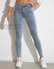Hnewly Womens Stretch Hip Skinny Jeans High Waist Fit Leggings Comfy Denim Jeggings Slim Fitness