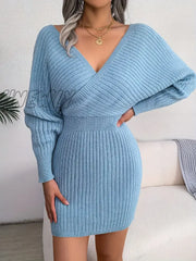 Hnewly Women’s Sweater Dress Long Sleeve Cocktail Dresses Wrap Knit Sexy