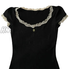 Hnewly Womens Y2K Short Sleeve T-Shirt Summer Vintage Crop Tops Crewneck Fairy Grunge Tee Aesthetic