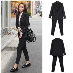 Hnewly Work Pant Suits Business Casual Outfits For Women Winter 2 Piece Set For Interview Suit