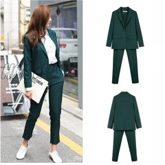 Hnewly Work Pant Suits Business Casual Outfits For Women Winter 2 Piece Set For Interview Suit