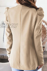 Hnewly - Work Solid Color Turn-Back Collar Outerwear(5 Colors) Outerwear/Suit Jacket